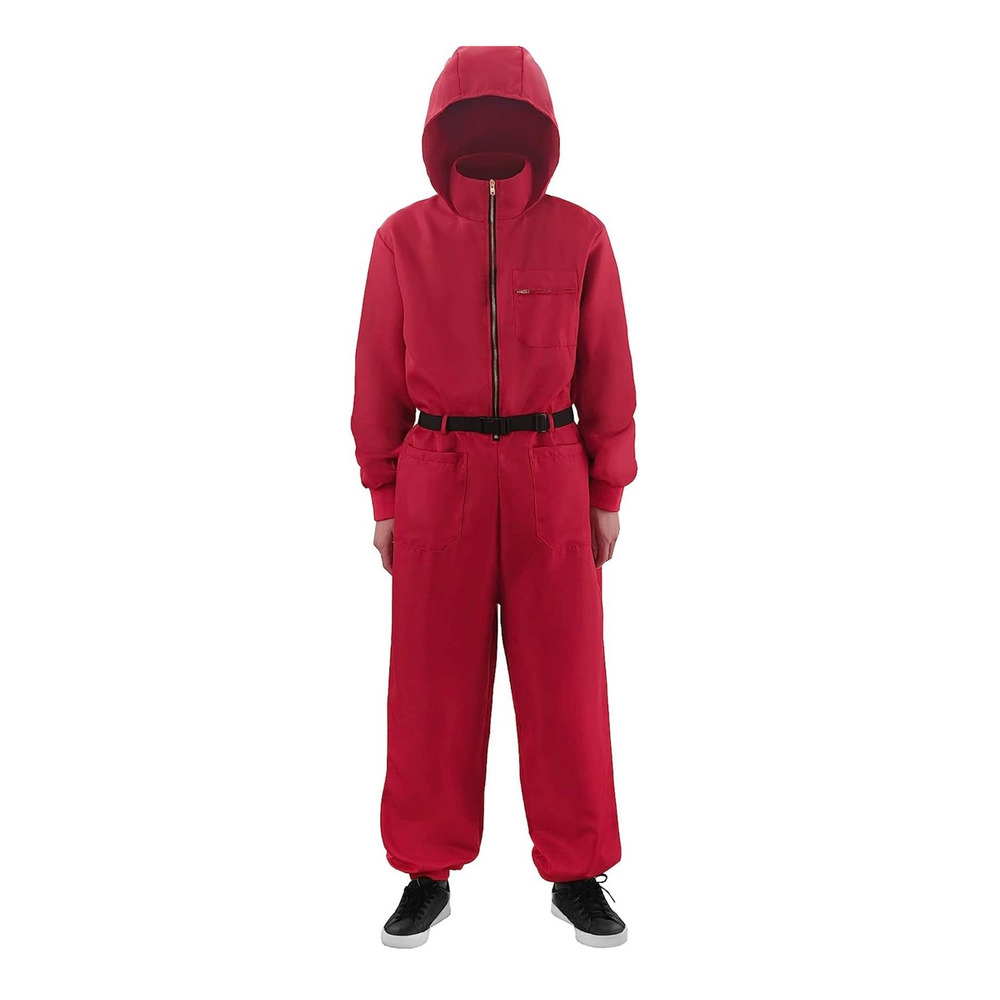 Squid games ReliBeauty Cosplay Costume Jumpsuit Halloween Adult Red L/XL
